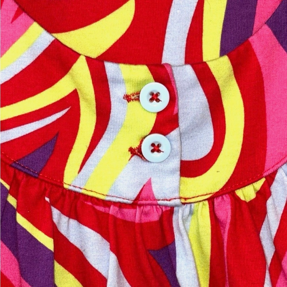 Hanna Andersson Girls Bright Retro Mod Swirl Cotton Dress Size 12 150 - Picture 4 of 12